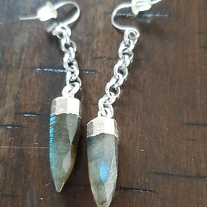 Silver and stone earrings
